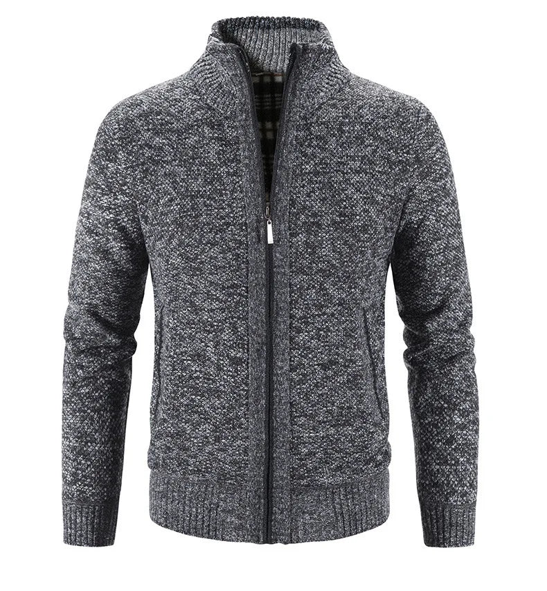 Modern Textured Zip Cardigan – Manvola Edition