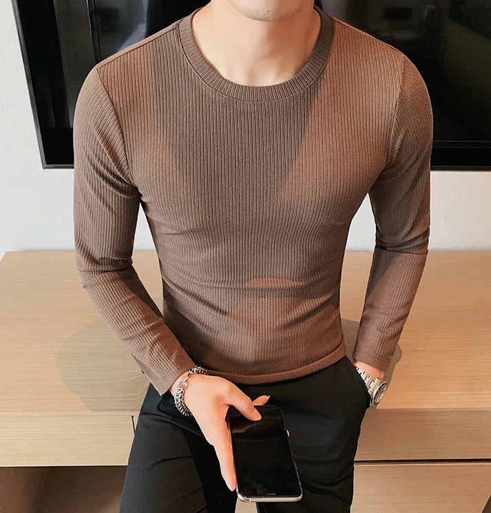 Refined Ribbed Knit Tee - Manvola Edition