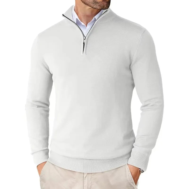 Quarter-Zip Knitted Sweater – Manvola Edition
