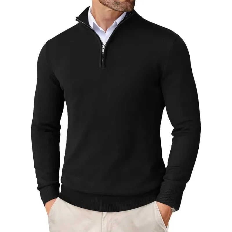 Quarter-Zip Knitted Sweater – Manvola Edition