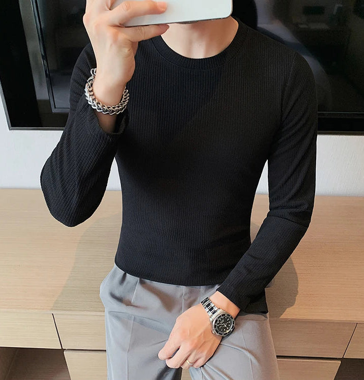 Refined Ribbed Knit Tee - Manvola Edition