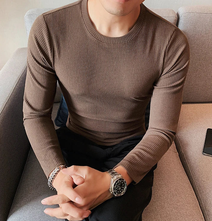 Refined Ribbed Knit Tee - Manvola Edition