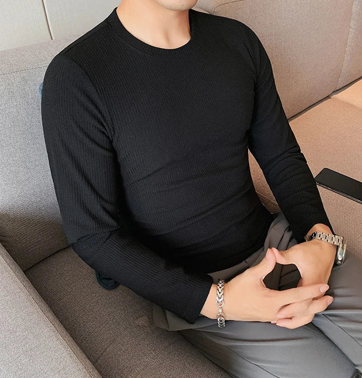 Refined Ribbed Knit Tee - Manvola Edition