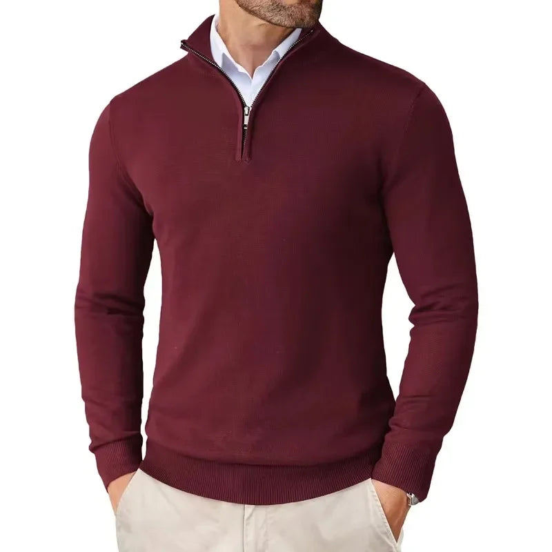 Quarter-Zip Knitted Sweater – Manvola Edition