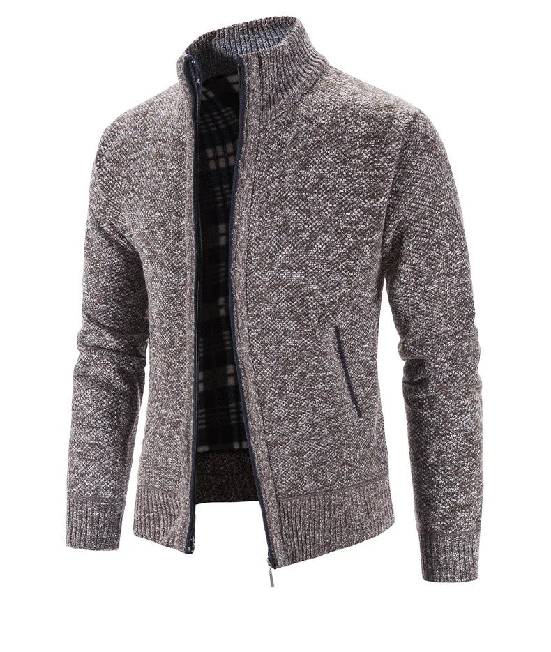 Modern Textured Zip Cardigan – Manvola Edition