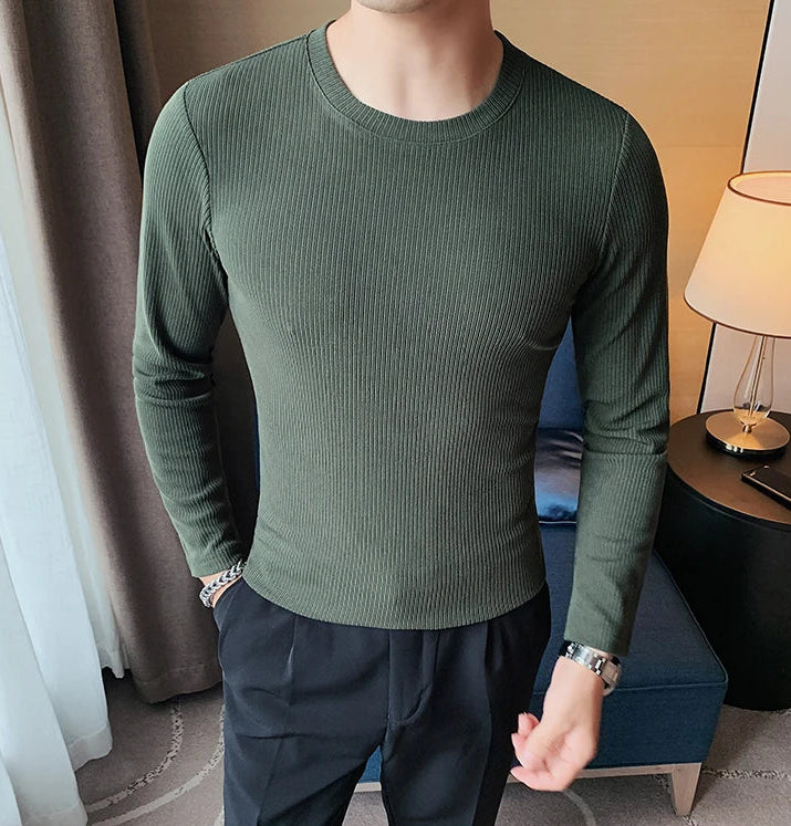 Refined Ribbed Knit Tee - Manvola Edition