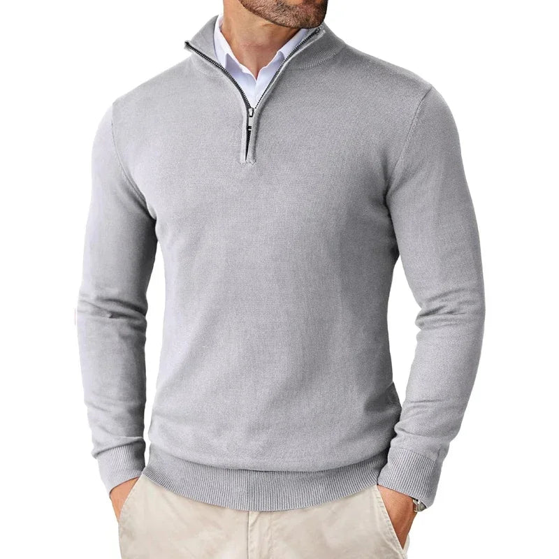 Quarter-Zip Knitted Sweater – Manvola Edition