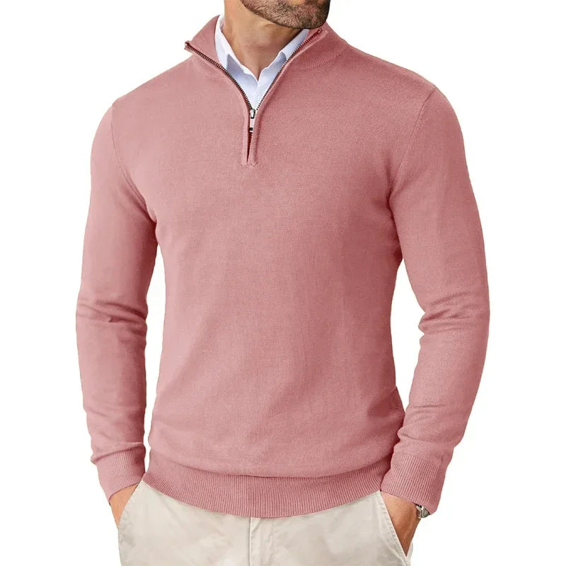 Quarter-Zip Knitted Sweater – Manvola Edition
