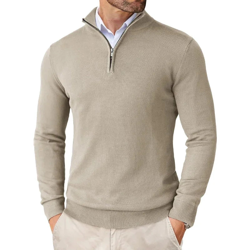 Quarter-Zip Knitted Sweater – Manvola Edition