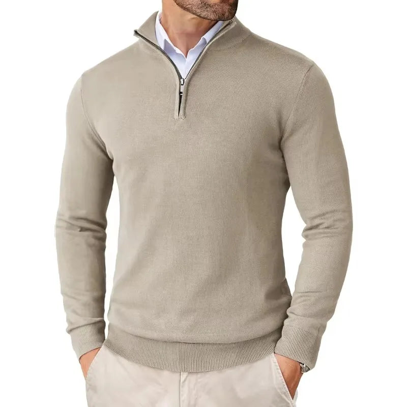Quarter-Zip Knitted Sweater – Manvola Edition